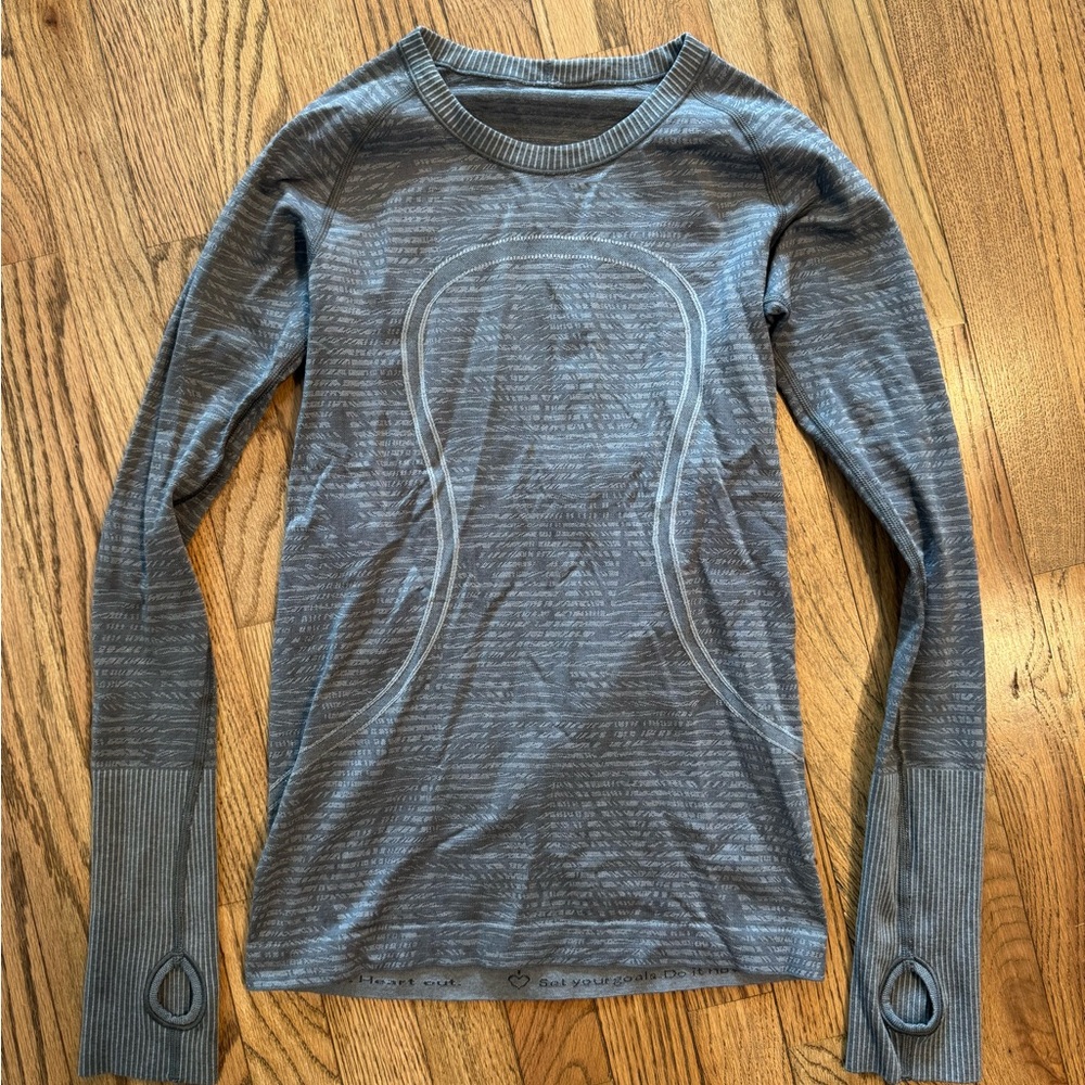 Lululemon Swiftly Tee Long sleeve Grey Pattern Rare